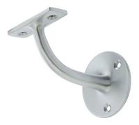 Loops Durable Solid Brass Handrail Brackets In Satin Chrome Finish - 64mm - Stair Bannister Holder