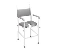 Loops Durable Static Shower Commode Chair With Tubular Steel Frame - 17 Inch Seat Width For Maximum Comfort