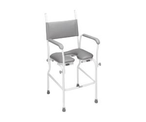 Loops Durable Static Shower Commode Chair With Tubular Steel Frame - 17 Inch Seat Width For Maximum Comfort