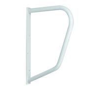 Loops Durable White D Shape Metal Handrail - Wall Mounted Tubular Steel Frame For Safety And Support