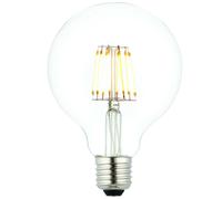 Loops E27 Edison Dimmable LED Filament Light Bulb 6W Warm White Glass 95mm Globe Lamp Loops White