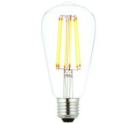 E27 Edison Screw Dimmable LED Filament Light Bulb -6W Warm White- Clear Glass Classic Pear Drop Lamp - Modern Vintage Dimming Energy Saving Bright Lamp - 1800K 450 Lumen - Indoor & Outdoor Use