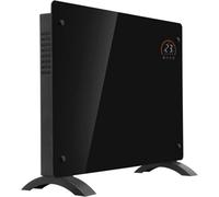 Loops Electric Black Glass Panel Heater - 1500W Smart Wi-Fi Wall Moutned Radiator
