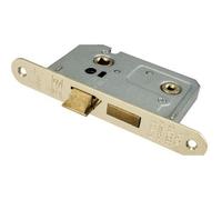 Loops Electro Brass Locking Bathroom Door Sashlock Latch - Radius Forend 76mm Deep
