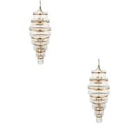 Loops Elegant 2-Pack Antique Brass Hanging Ceiling Pendant Light With Clear Glass Design