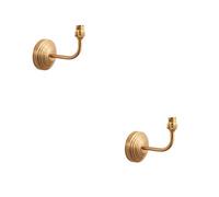 Loops Elegant 2 Pack Dimmable Wall Lights With Brushed Aged Brass Finish