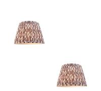 Loops Elegant 2 Pack Of 35Cm Pearl Grey Tapered Lamp Shades With Ikat Design