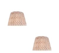 Loops Elegant 2 Pack Of 40Cm Handcrafted Lamp Shades In Neutral Ikat Design