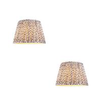 Loops Elegant 2 Pack Of 40Cm Pearl Grey Tapered Cylinder Lamp Shades - Handcrafted Pleated Design