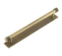 Loops Elegant 224mm Antique Brass Cabinet Handle With Versatile Backplate Options - Kitchen Drawer Pull Handle