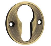 Loops Elegant 40mm Euro Profile Escutcheon In Antique Brass Finish - Solid Brass Key Hole Cover