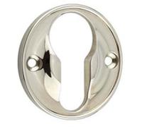 Loops Elegant 40mm Euro Profile Escutcheon In Polished Nickel For Luxurious Homes - Solid Brass Key Hole Cover
