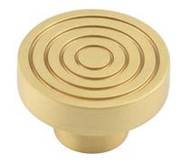 Loops Elegant 40mm Satin Brass Cupboard Knob For Stylish Interiors Kitchen Cabinet Knob
