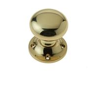 Loops Elegant 50mm Mushroom Rim Door Knob In Polished Brass