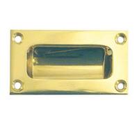 Loops Elegant 89mm Polished Brass Flush Pulls For Sliding Doors And Drawers - Recessed Door Handle