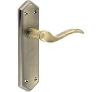 Loops Elegant Antique Bronze Suite Door Handle With Latchplate - Interior Lever On Backplate