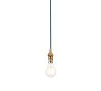 Loops Elegant Blue Flex Hanging Ceiling Pendant Light With Aged Brass Finish