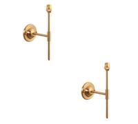 Loops Elegant Brushed Aged Brass Dimmable Wall Light - 2 Pack Classic T Bar Sconces