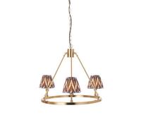 Loops Elegant Brushed Brass Pendant Light With Pearl Grey Shades For Stylish Home Interiors