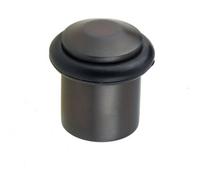 Loops Elegant Chamfered Door Stops In Dark Bronze Finish For Stylish Interiors - Solid Brass & Rubber Stopper