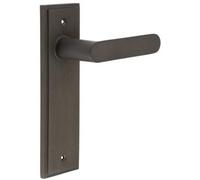 Loops Elegant Dark Bronze Door Handle Latch Backplate For Luxurious Homes - Solid Brass Interior Handle