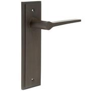 Loops Elegant Dark Bronze Door Handle Latch Backplate For Modern Homes - Solid Brass Interior Handle