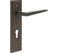 Loops Elegant Dark Bronze Euro Backplate Door Handle For Modern Homes - Solid Brass Interior Handle