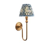 Loops Elegant Dimmable Wall Light In Brushed Aged Brass With Marlin Blue Shade For Modern Interiors