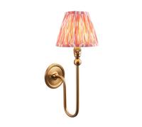 Loops Elegant Dimmable Wall Light With Coral Pink Shade And Brushed Aged Brass Finish