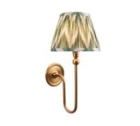 Loops Elegant Dimmable Wall Light With Cotswold Green Shade And Aged Brass Finish For Stylish Interiors