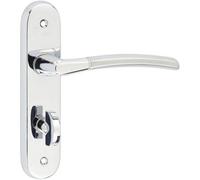 Loops Elegant Dual-Finish Door Handle In Polished And Satin Chrome - Interior Lever On Backplate