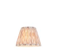 Loops Elegant Handcrafted 20Cm Tapered Cylinder Lamp Shade With Neutral Ikat Pattern