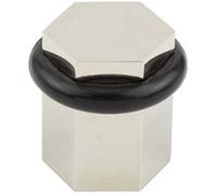 Loops Elegant Hexagonal Floor Mounted Doorstops In Polished Nickel Finish - Solid Brass & Rubber Stopper