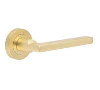 Loops Elegant Jet Door Handle In Satin Brass For Modern Interiors - Interior Handle