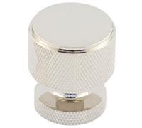 Loops Elegant Knurled Cupboard Knob In Polished Nickel With Antique Brass Options - Kitchen Cabinet Knob