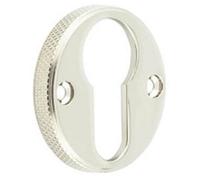 Loops Elegant Knurled Euro Profile Escutcheon In Polished Nickel - Solid Brass Key Hole Cover