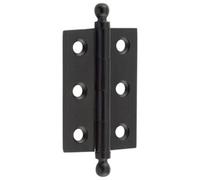 Loops Elegant Matt Black Finial Hinge 50X35mm For Cabinet Doors - Solid Brass - Door Hinges
