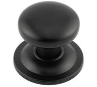 Loops Elegant Matt Black Stainless Steel Centre Door Knob For Stylish Interiors - External Front Door Knob