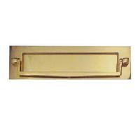 Loops Elegant Polished Brass Postal Knocker 250X76mm For Stylish Entryways - External Front Door Letter Box Plate
