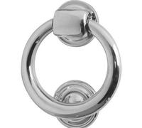 Loops Elegant Polished Chrome Ring Door Knockers - 100mm Diameter - External Outdoor Knocker