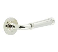 Loops Elegant Polished Nickel Door Handle With Traditional Design - Solid Brass Interior Handle