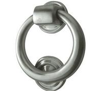 Loops Elegant Satin Chrome 100mm Diameter Ring Door Knockers For Stylish Entrances - External Outdoor Knocker