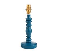 Loops Elegant Satin Marlin Blue Table Lamp Base With Brass Plate For Classic Home Decor