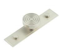 Loops Elegant Satin Nickel Cupboard Knob With Stepped Backplate - 40mm Size - Kitchen Cabinet Knob