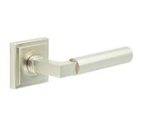 Loops Elegant Satin Nickel Square Door Handle Luxurious Interiors - Solid Brass Interior Handle