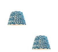 Loops Elegant Set Of 2 Handcrafted Marlin Blue Lamp Shades - 40Cm Tapered Design