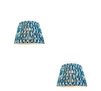 Loops Elegant Set Of 2 Handcrafted Marlin Blue Tapered Lamp Shades - 35Cm