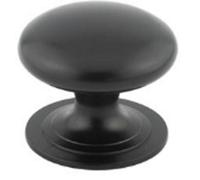 Loops Elegant Traditional Black Cupboard Knob - 50mm Diameter - Kitchen Cabinet Knob