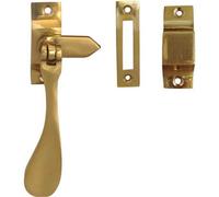 Loops Elegant Victorian Casement Fasteners In Polished Brass - 105mm - Window Handle