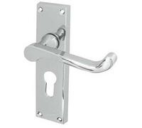 Loops Elegant Victorian Scroll Door Handle With Polished Chrome Finish - Interior Lever On Backplate